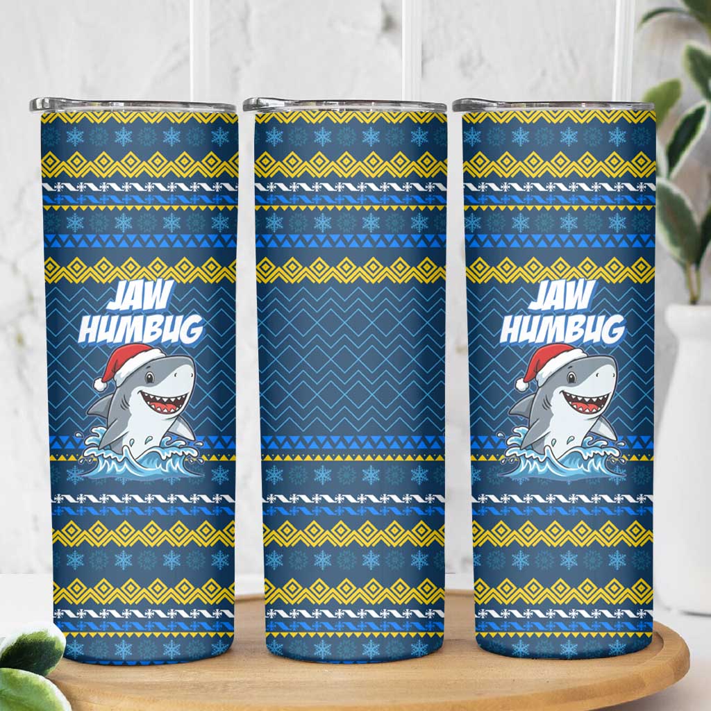 Christmas Jaw Humbug Skinny Tumbler Xmas Holiday Patterns - Wonder Print Shop