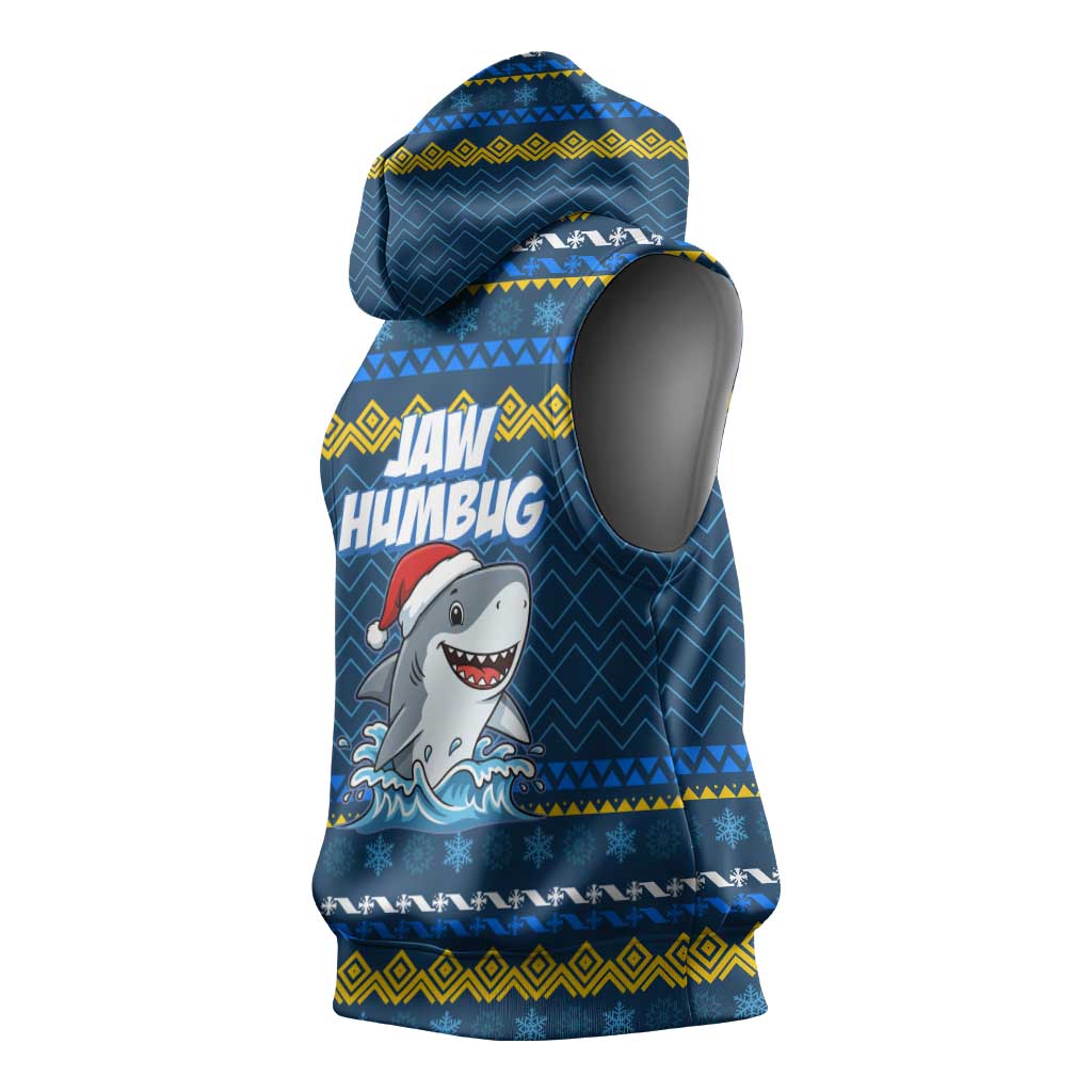Christmas Jaw Humbug Sleeveless Hoodie Xmas Holiday Patterns - Wonder Print Shop