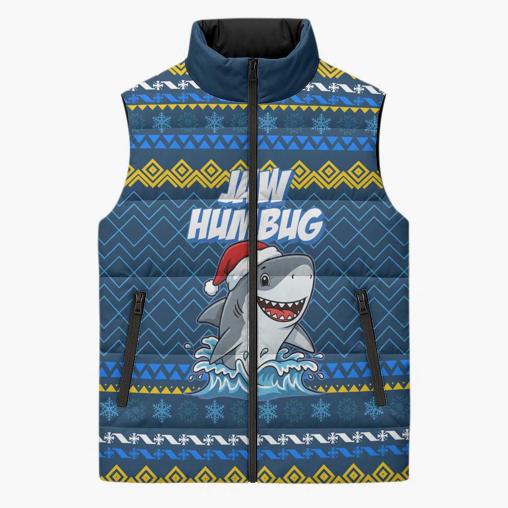 Christmas Jaw Humbug Sleeveless Puffer Jacket Xmas Holiday Patterns - Wonder Print Shop