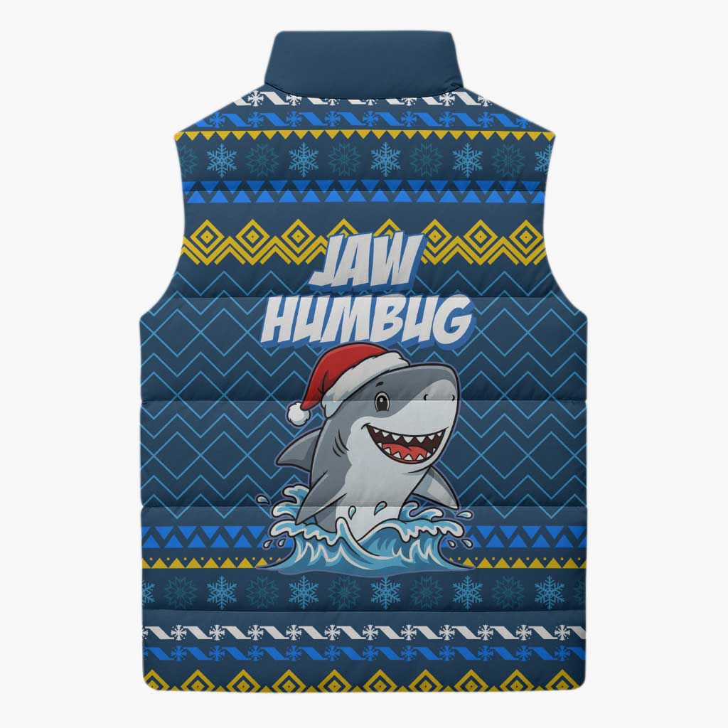 Christmas Jaw Humbug Sleeveless Puffer Jacket Xmas Holiday Patterns - Wonder Print Shop
