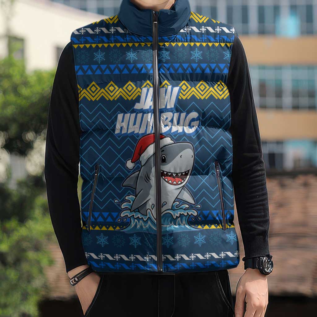 Christmas Jaw Humbug Sleeveless Puffer Jacket Xmas Holiday Patterns - Wonder Print Shop
