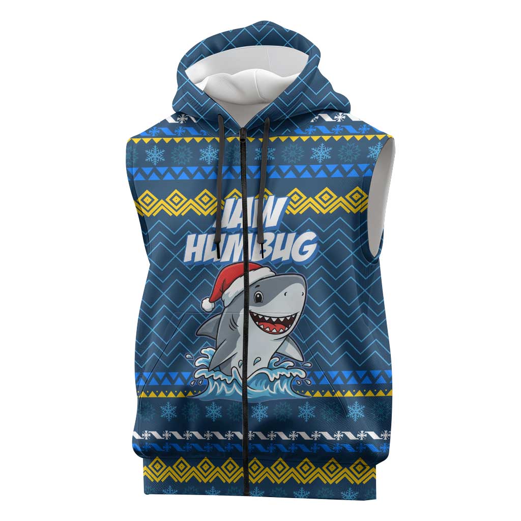 Christmas Jaw Humbug Sleeveless Zip Hoodie Xmas Holiday Patterns - Wonder Print Shop
