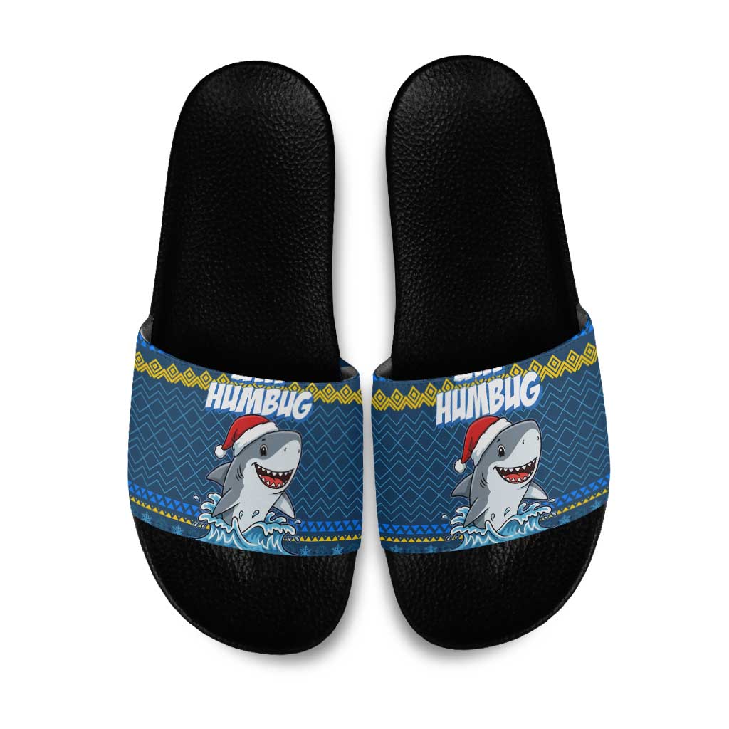 Christmas Jaw Humbug Slide Sandals Xmas Holiday Patterns - Wonder Print Shop