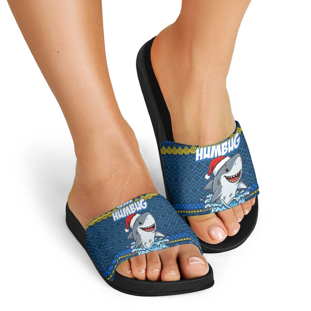 Christmas Jaw Humbug Slide Sandals Xmas Holiday Patterns - Wonder Print Shop