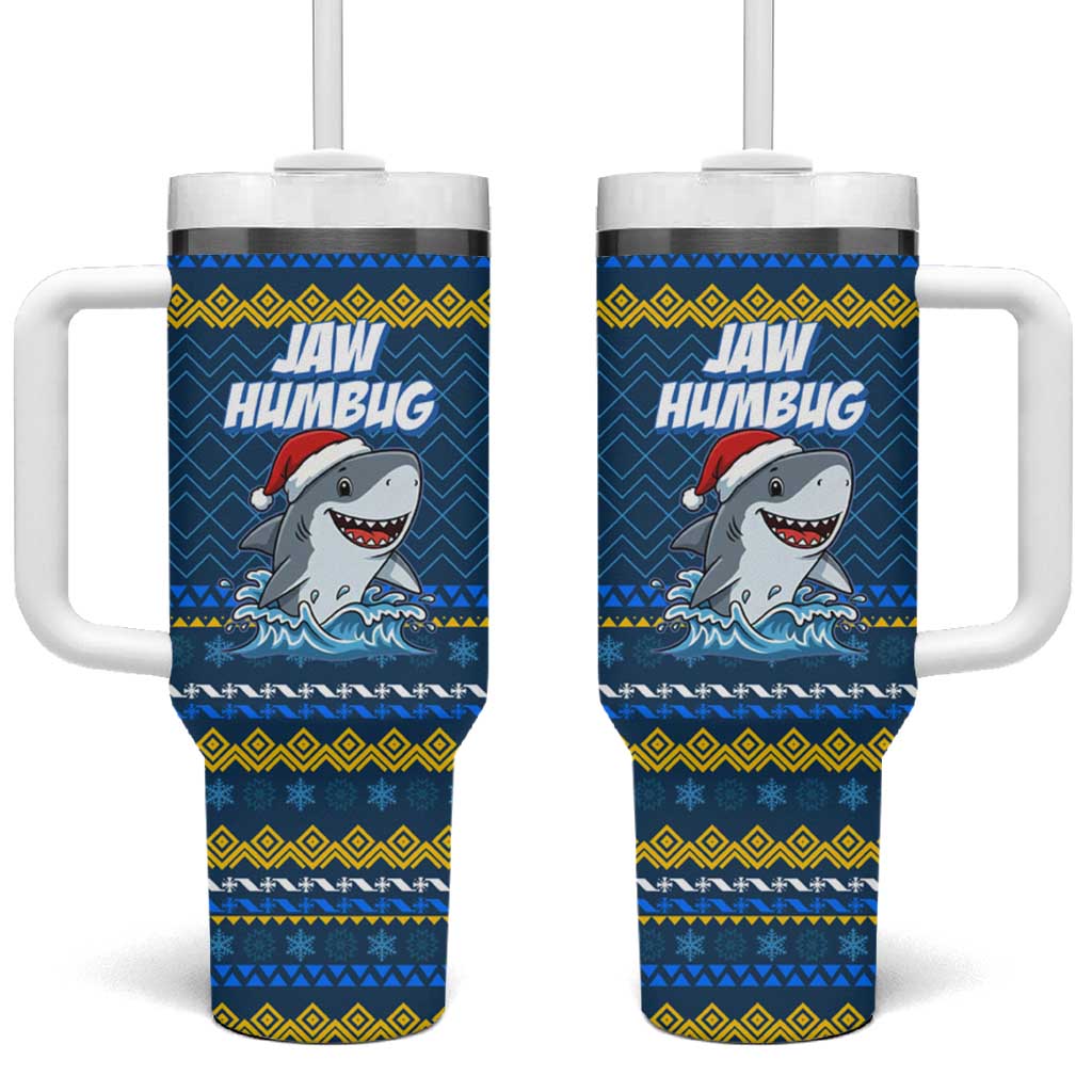 Christmas Jaw Humbug Tumbler With Handle Xmas Holiday Patterns - Wonder Print Shop