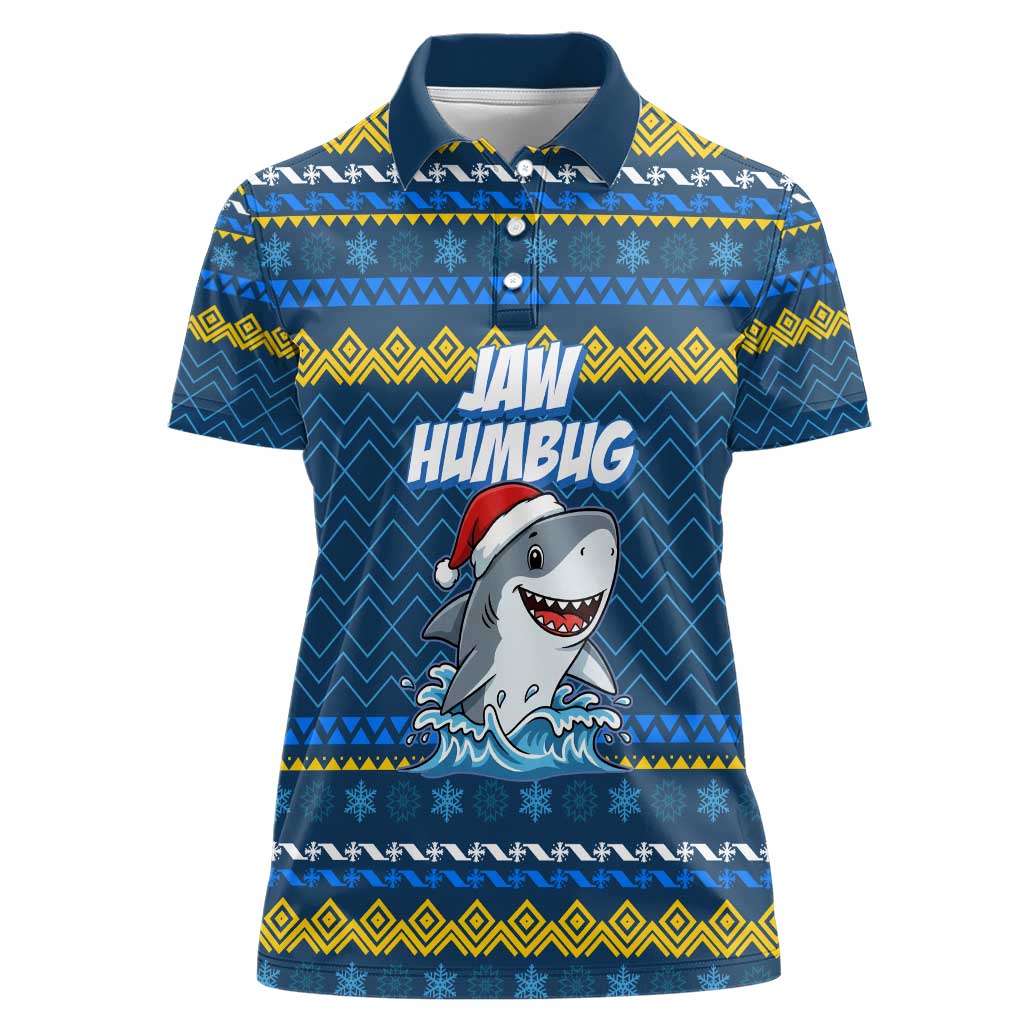 Christmas Jaw Humbug Women Polo Shirt Xmas Holiday Patterns - Wonder Print Shop