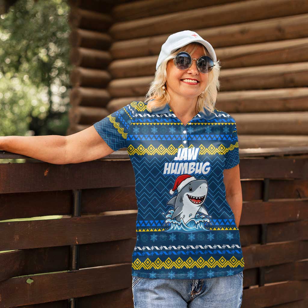 Christmas Jaw Humbug Women Polo Shirt Xmas Holiday Patterns - Wonder Print Shop