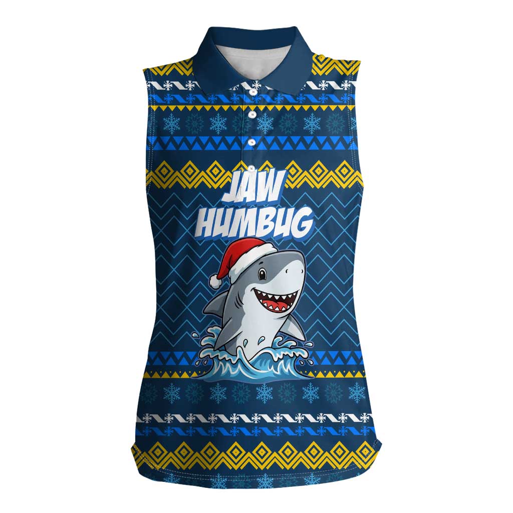 Christmas Jaw Humbug Women Sleeveless Polo Shirt Xmas Holiday Patterns - Wonder Print Shop