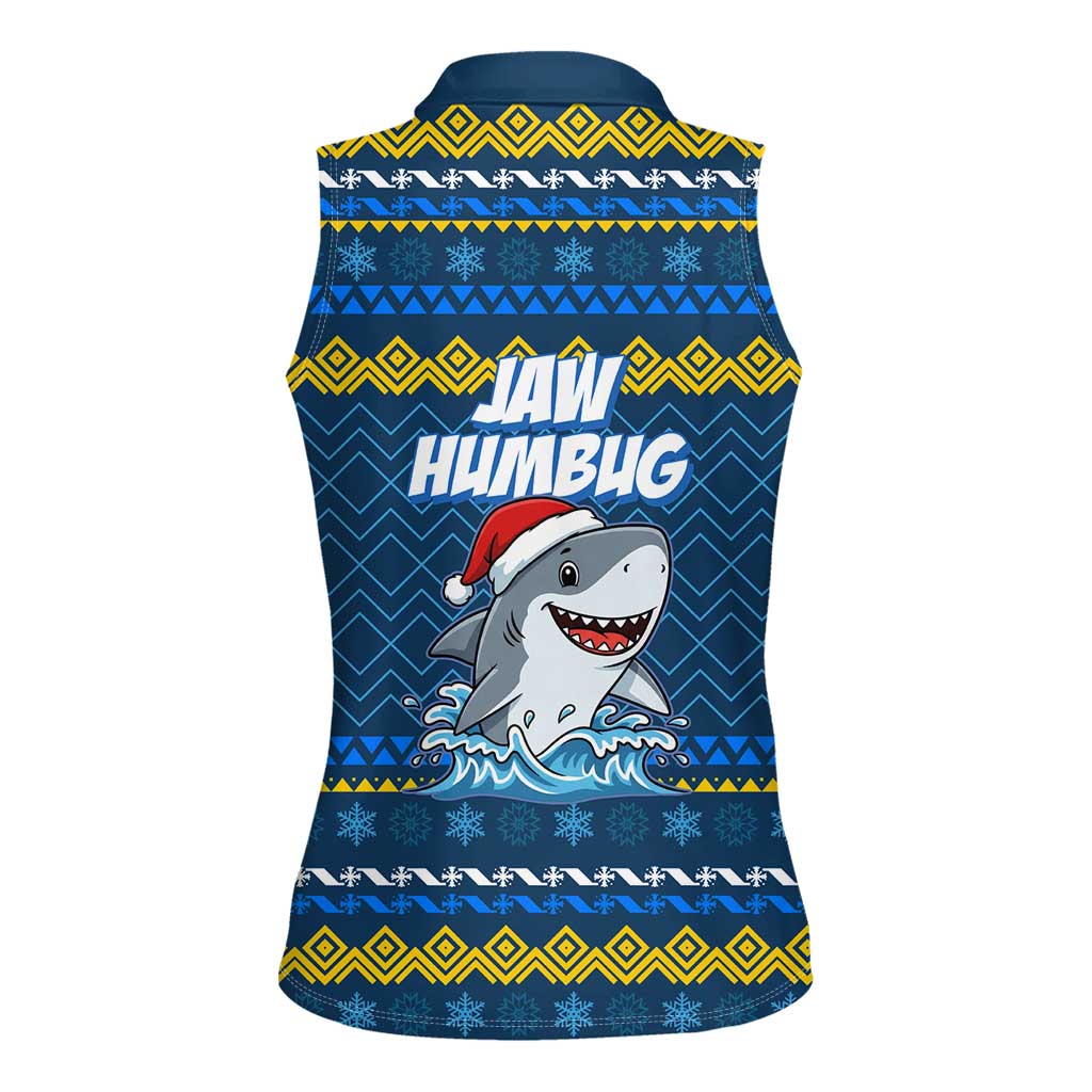 Christmas Jaw Humbug Women Sleeveless Polo Shirt Xmas Holiday Patterns - Wonder Print Shop