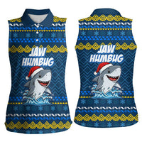 Christmas Jaw Humbug Women Sleeveless Polo Shirt Xmas Holiday Patterns - Wonder Print Shop