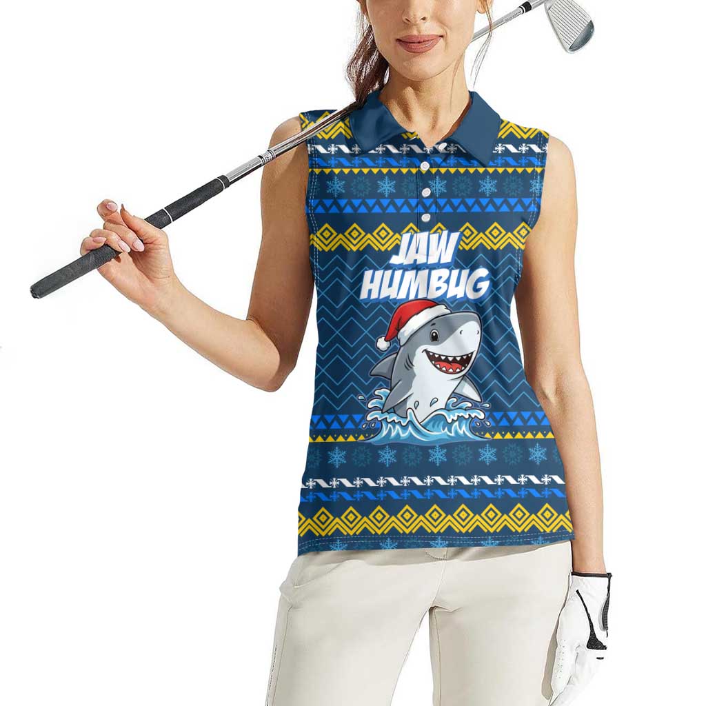 Christmas Jaw Humbug Women Sleeveless Polo Shirt Xmas Holiday Patterns - Wonder Print Shop
