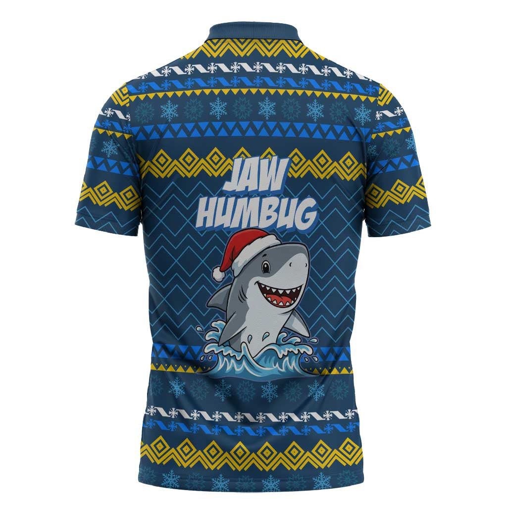 Christmas Jaw Humbug Zipper Polo Shirt Xmas Holiday Patterns - Wonder Print Shop