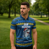 Christmas Jaw Humbug Zipper Polo Shirt Xmas Holiday Patterns - Wonder Print Shop