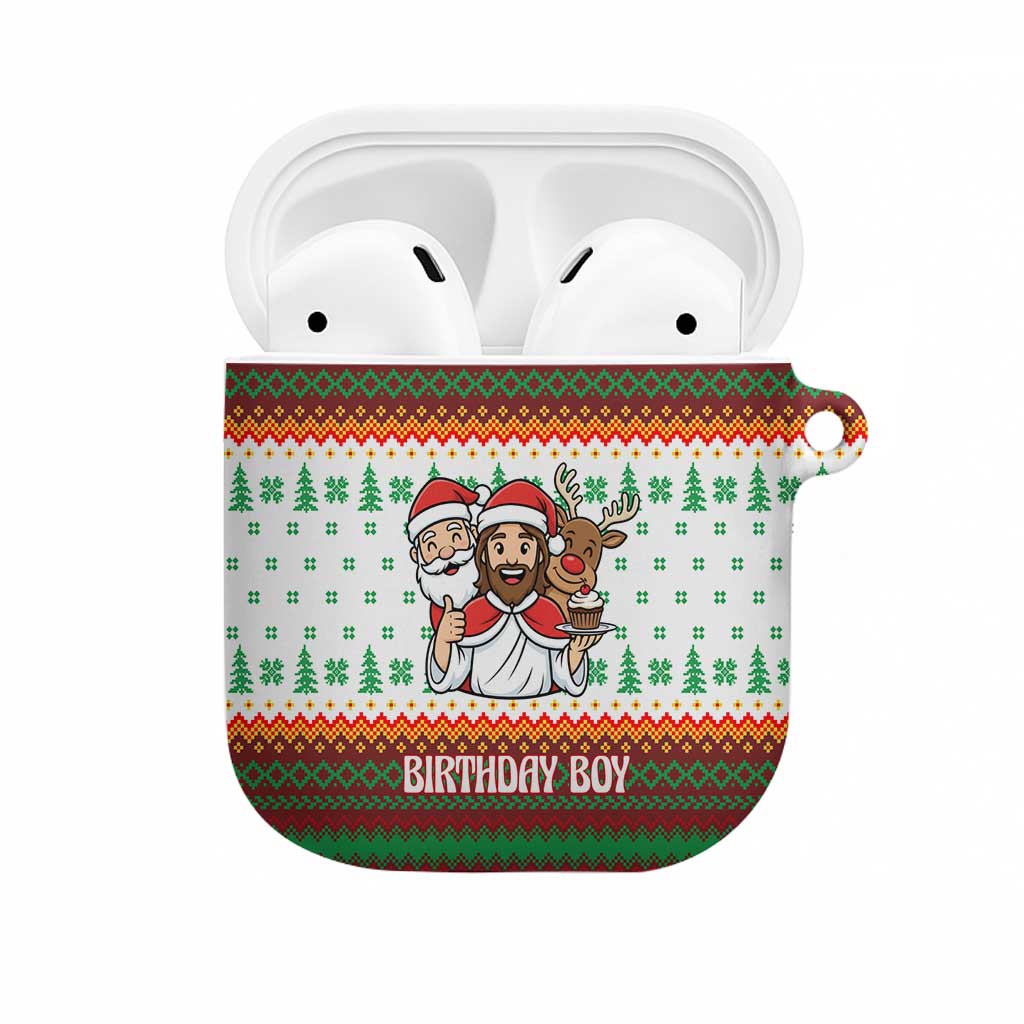 Christmas Jesus Birthday Boy AirPods Case Xmas Holiday Patterns - Wonder Print Shop