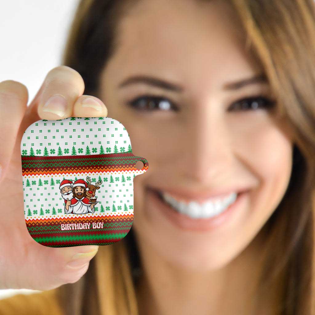 Christmas Jesus Birthday Boy AirPods Case Xmas Holiday Patterns - Wonder Print Shop