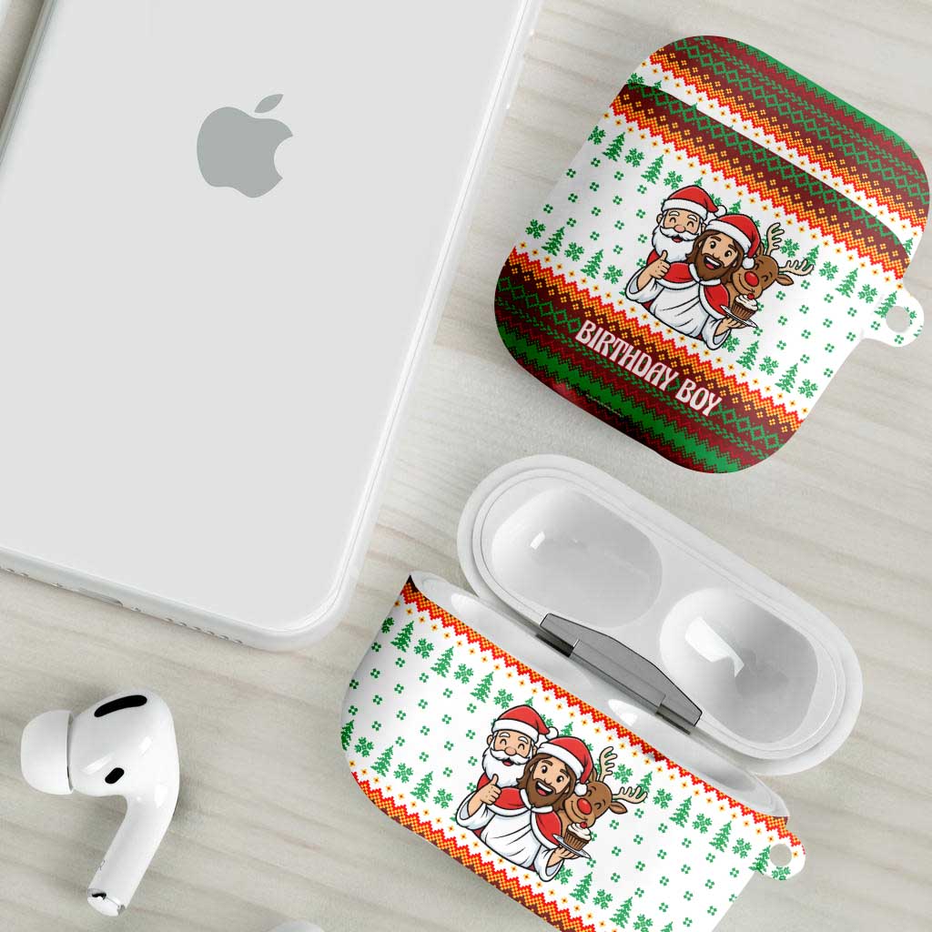 Christmas Jesus Birthday Boy AirPods Case Xmas Holiday Patterns - Wonder Print Shop