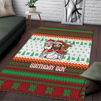 Christmas Jesus Birthday Boy Area Rug Xmas Holiday Patterns - Wonder Print Shop
