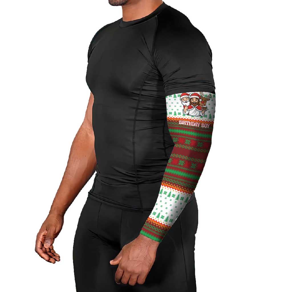 Christmas Jesus Birthday Boy Arm Sleeves Xmas Holiday Patterns - Wonder Print Shop