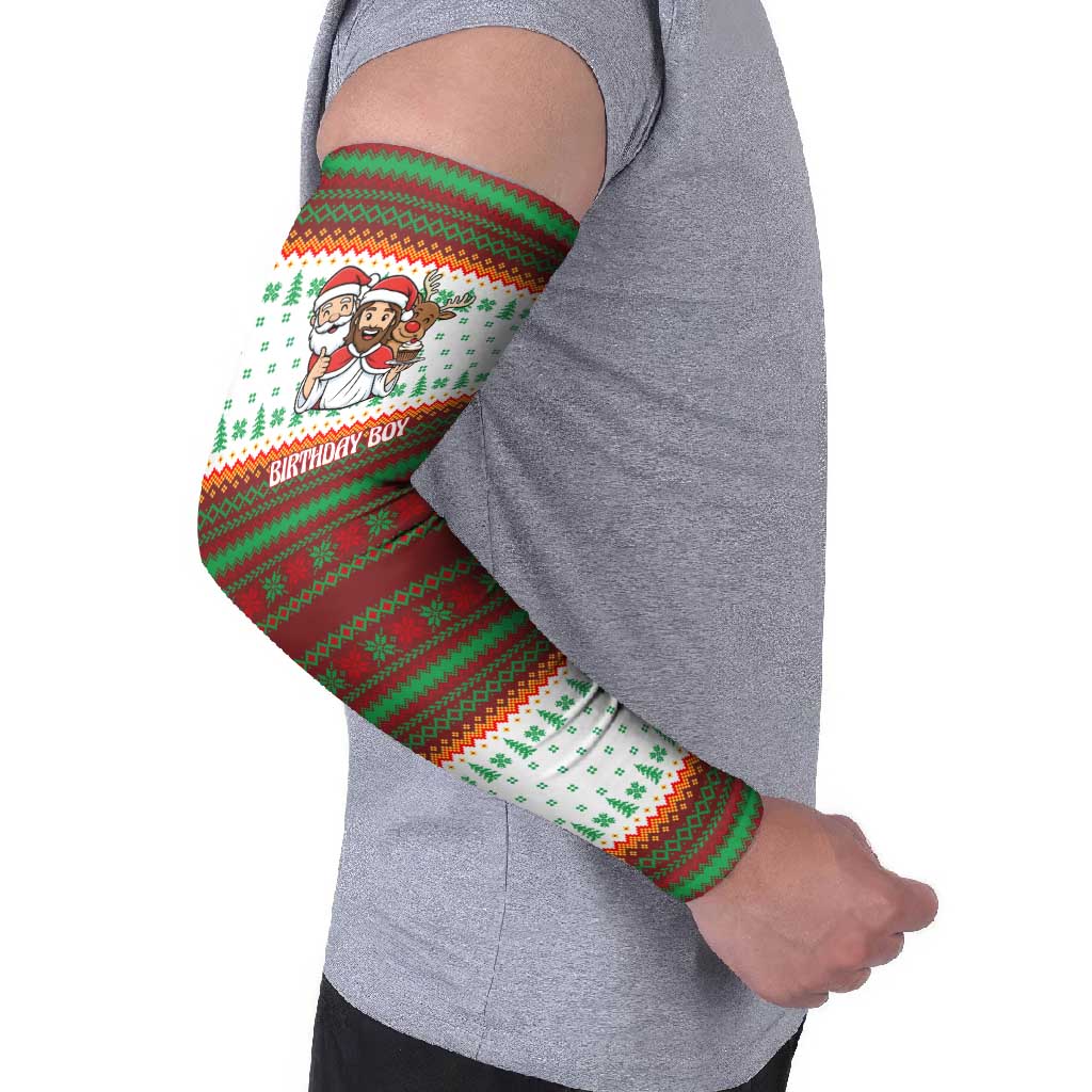 Christmas Jesus Birthday Boy Arm Sleeves Xmas Holiday Patterns - Wonder Print Shop