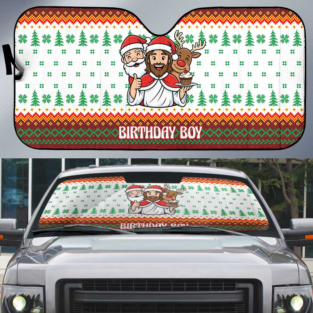 Christmas Jesus Birthday Boy Auto Sun Shade Xmas Holiday Patterns - Wonder Print Shop