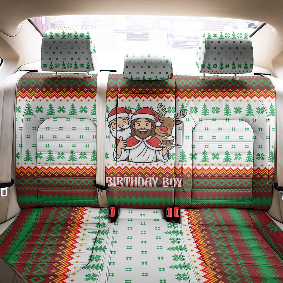 Christmas Jesus Birthday Boy Back Car Seat Cover Xmas Holiday Patterns - Wonder Print Shop