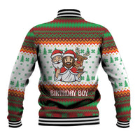 Christmas Jesus Birthday Boy Baseball Jacket Xmas Holiday Patterns - Wonder Print Shop