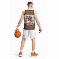Christmas Jesus Birthday Boy Basketball Jersey Xmas Holiday Patterns - Wonder Print Shop