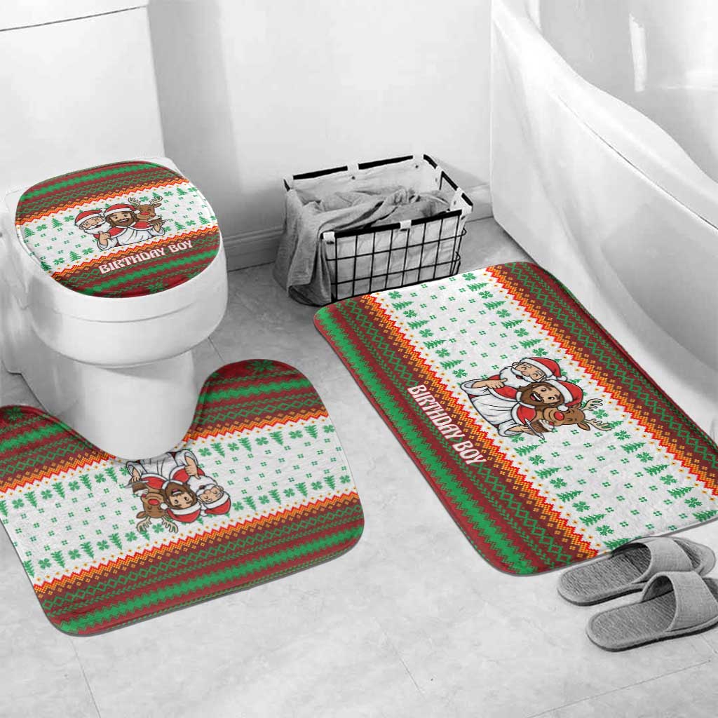 Christmas Jesus Birthday Boy Bathroom Set Xmas Holiday Patterns - Wonder Print Shop