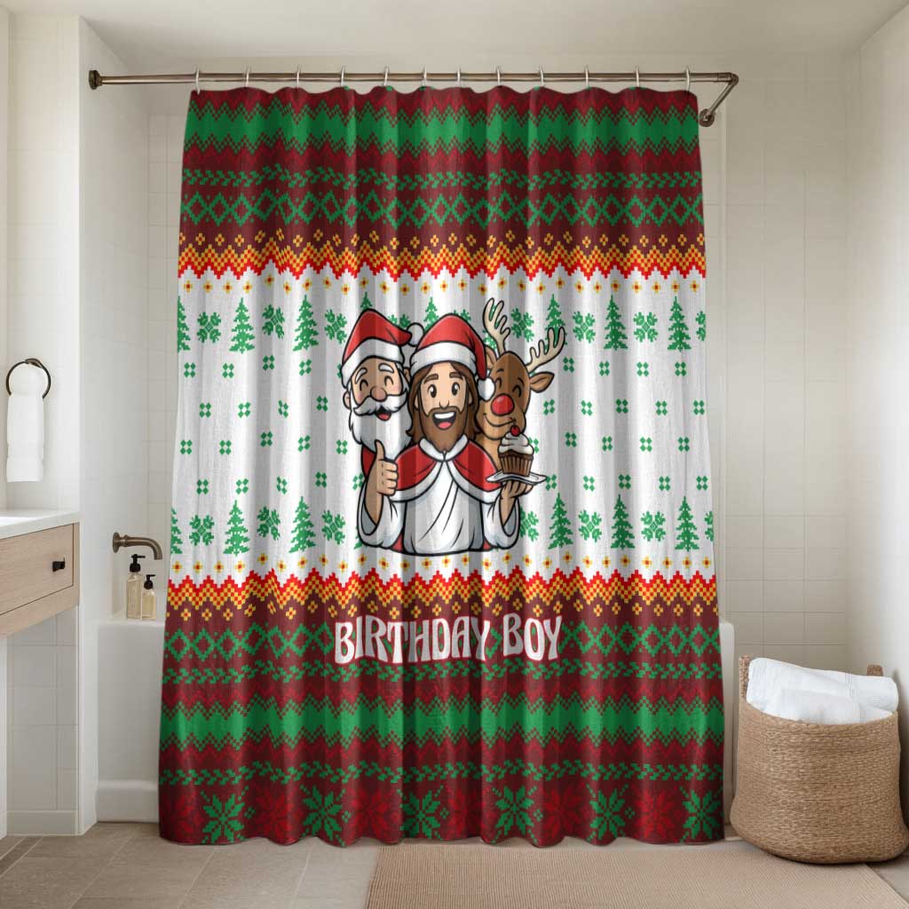 Christmas Jesus Birthday Boy Bathroom Set Xmas Holiday Patterns - Wonder Print Shop
