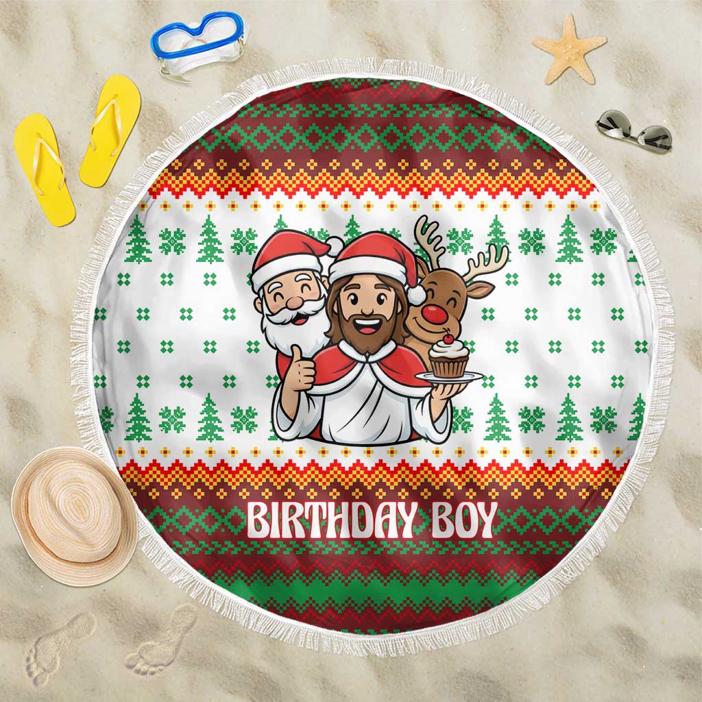 Christmas Jesus Birthday Boy Beach Blanket Xmas Holiday Patterns - Wonder Print Shop