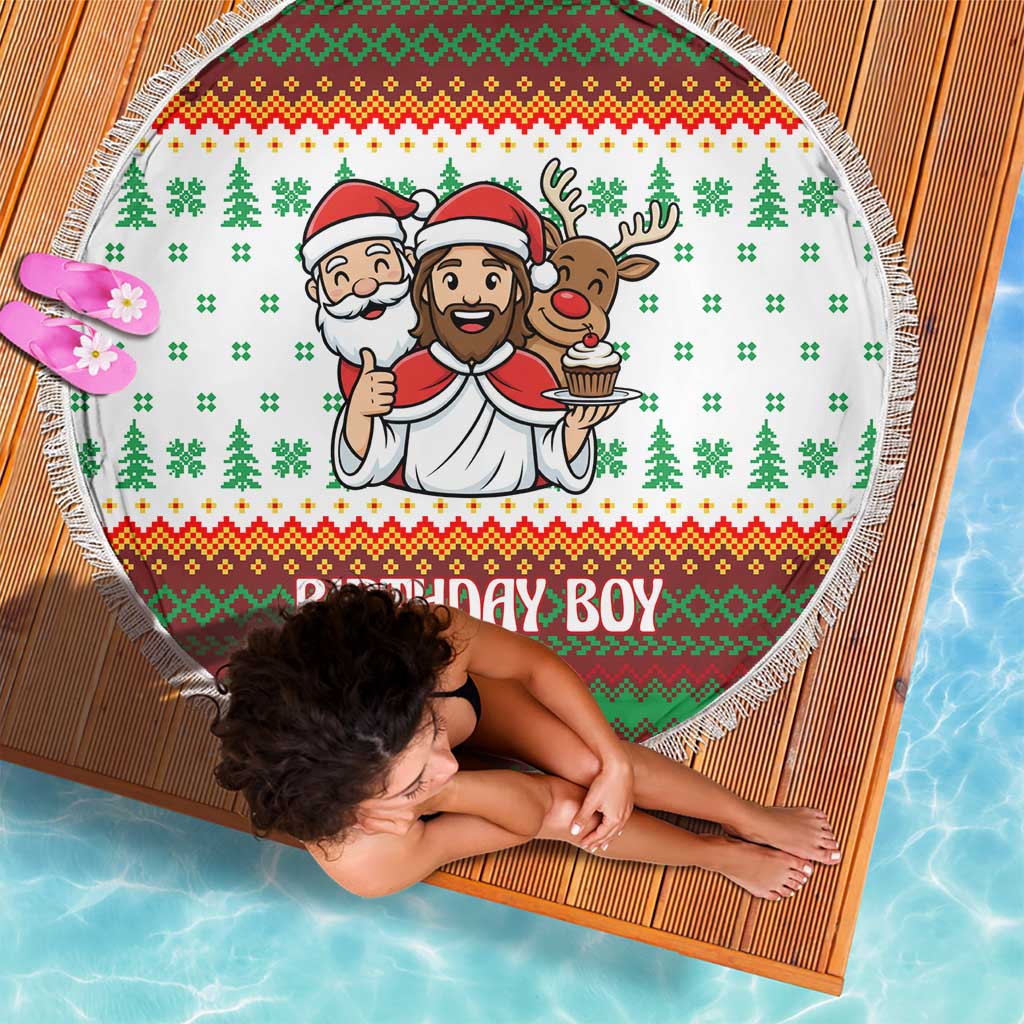 Christmas Jesus Birthday Boy Beach Blanket Xmas Holiday Patterns - Wonder Print Shop