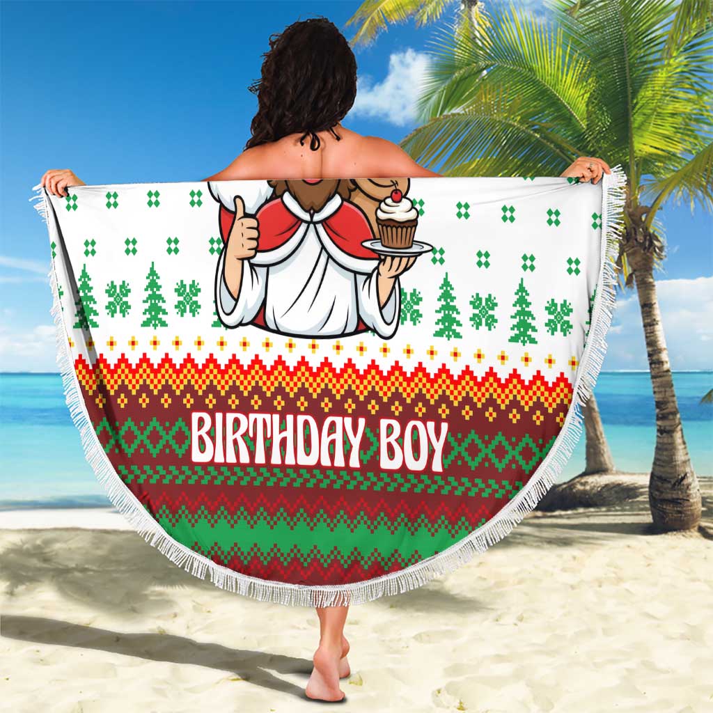 Christmas Jesus Birthday Boy Beach Blanket Xmas Holiday Patterns - Wonder Print Shop