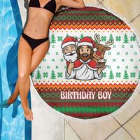 Christmas Jesus Birthday Boy Beach Blanket Xmas Holiday Patterns - Wonder Print Shop