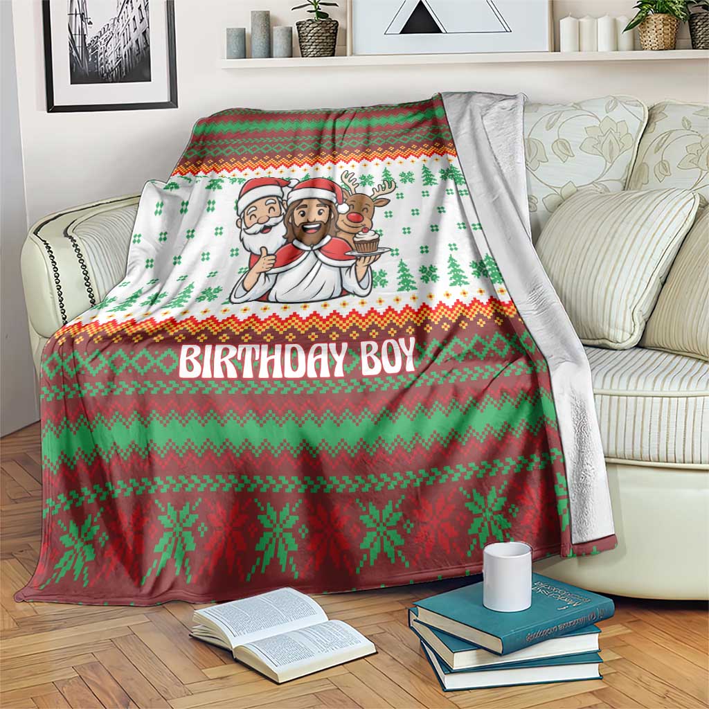 Christmas Jesus Birthday Boy Blanket Xmas Holiday Patterns - Wonder Print Shop