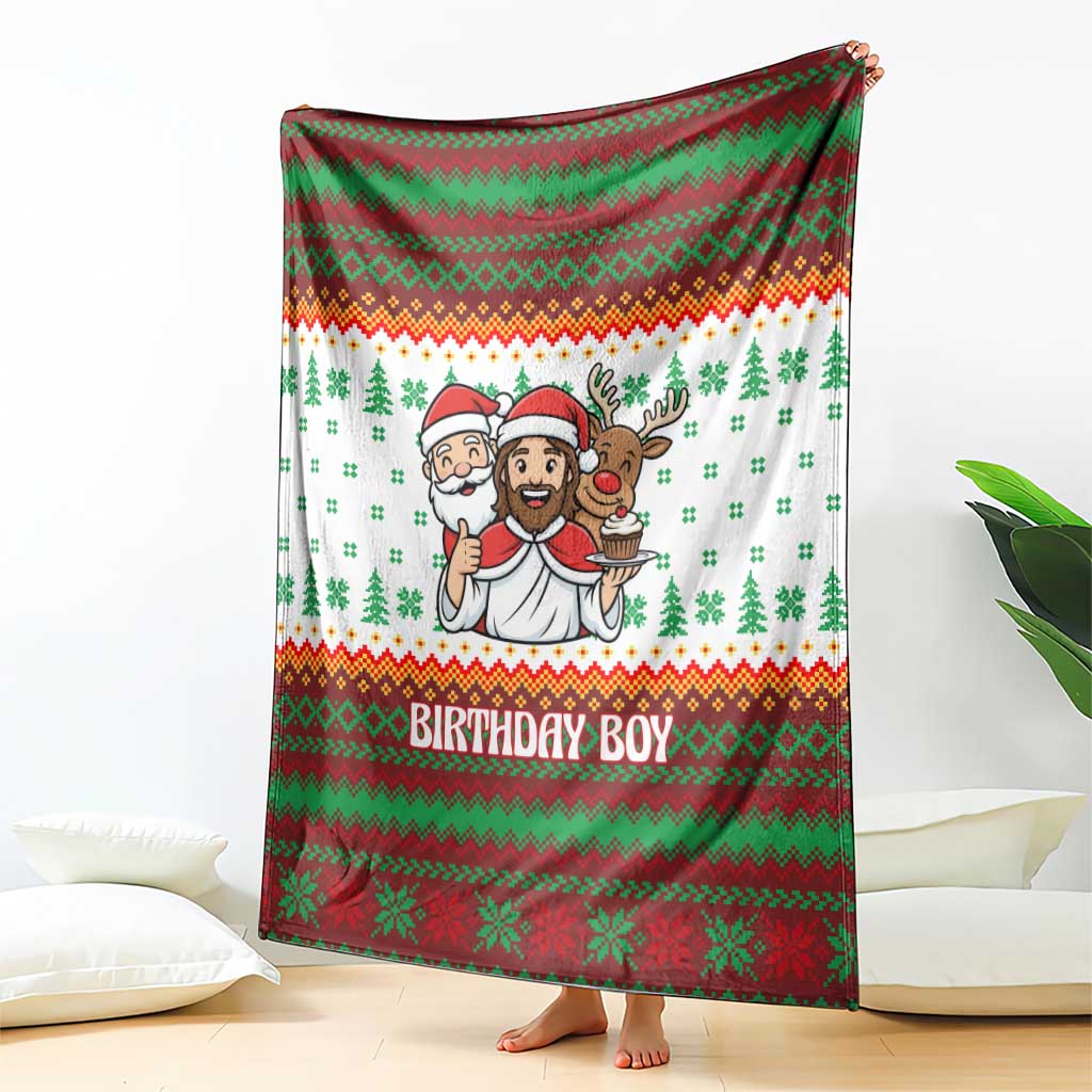 Christmas Jesus Birthday Boy Blanket Xmas Holiday Patterns - Wonder Print Shop