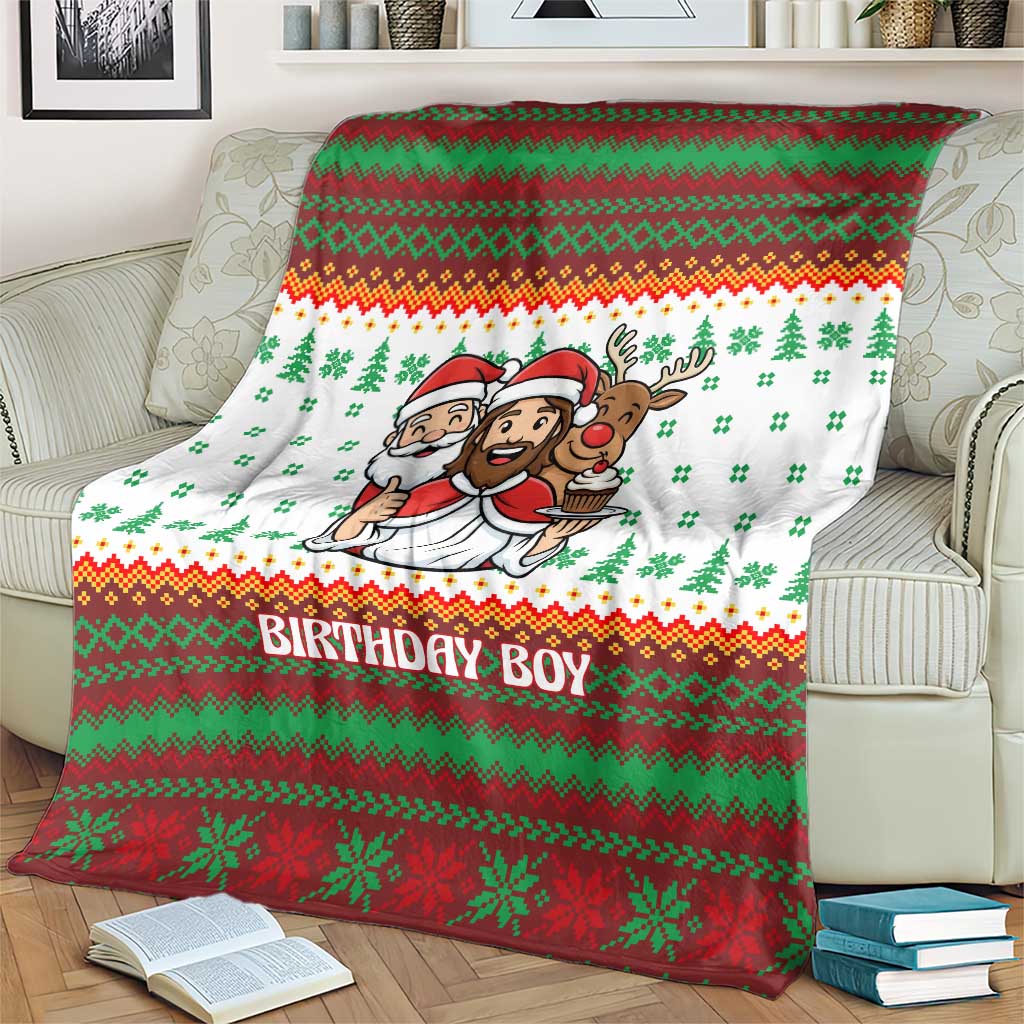 Christmas Jesus Birthday Boy Blanket Xmas Holiday Patterns - Wonder Print Shop