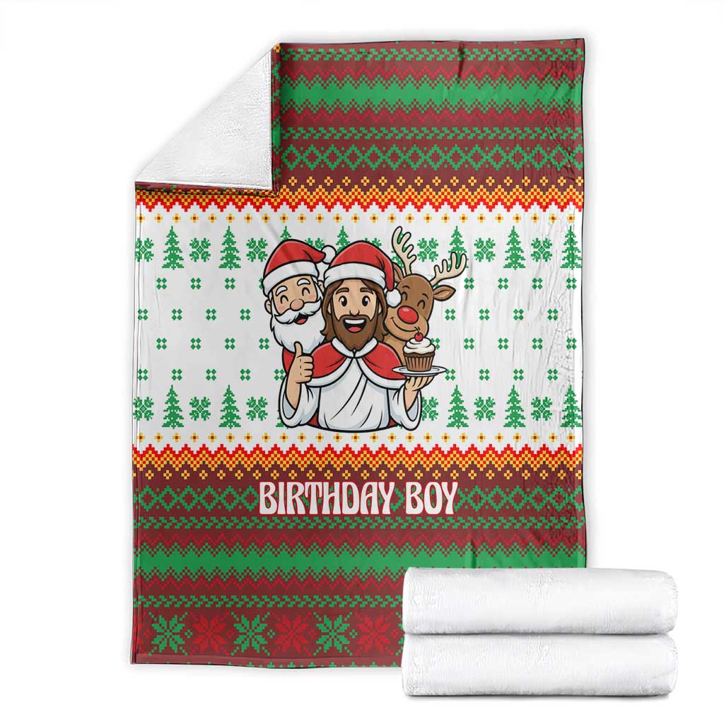 Christmas Jesus Birthday Boy Blanket Xmas Holiday Patterns - Wonder Print Shop