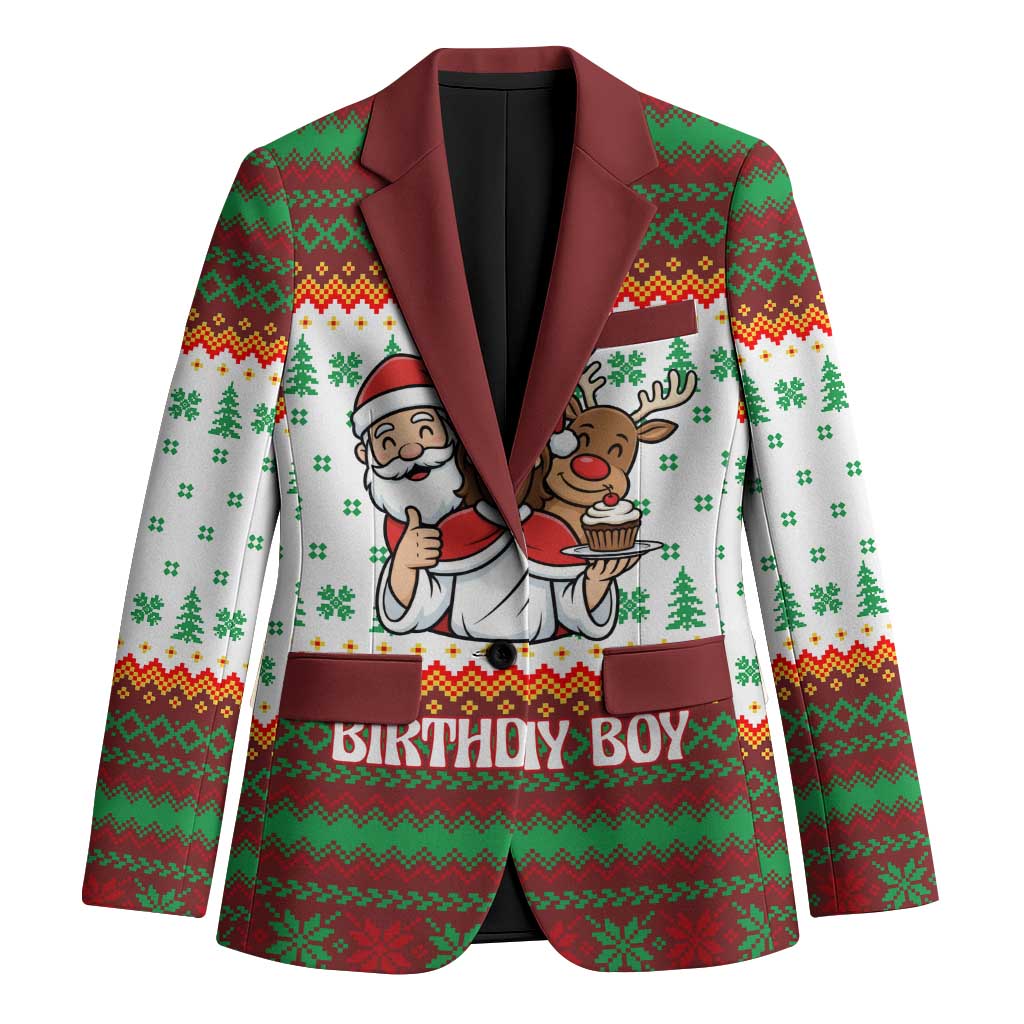 Christmas Jesus Birthday Boy Blazer Xmas Holiday Patterns - Wonder Print Shop
