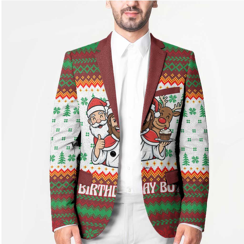 Christmas Jesus Birthday Boy Blazer Xmas Holiday Patterns - Wonder Print Shop