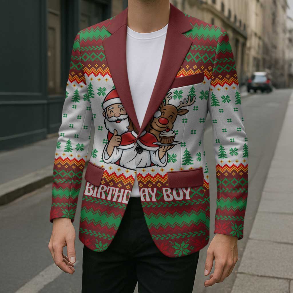 Christmas Jesus Birthday Boy Blazer Xmas Holiday Patterns - Wonder Print Shop