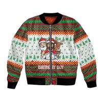 Christmas Jesus Birthday Boy Bomber Jacket Xmas Holiday Patterns - Wonder Print Shop