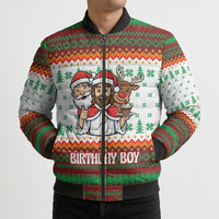 Christmas Jesus Birthday Boy Bomber Puffer Jacket Xmas Holiday Patterns - Wonder Print Shop