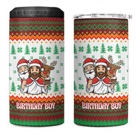 Christmas Jesus Birthday Boy 4 in 1 Can Cooler Tumbler Xmas Holiday Patterns - Wonder Print Shop