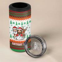Christmas Jesus Birthday Boy 4 in 1 Can Cooler Tumbler Xmas Holiday Patterns - Wonder Print Shop