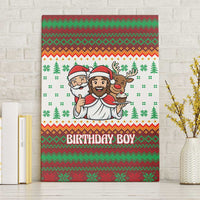Christmas Jesus Birthday Boy Canvas Wall Art Xmas Holiday Patterns - Wonder Print Shop