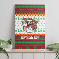 Christmas Jesus Birthday Boy Canvas Wall Art Xmas Holiday Patterns - Wonder Print Shop