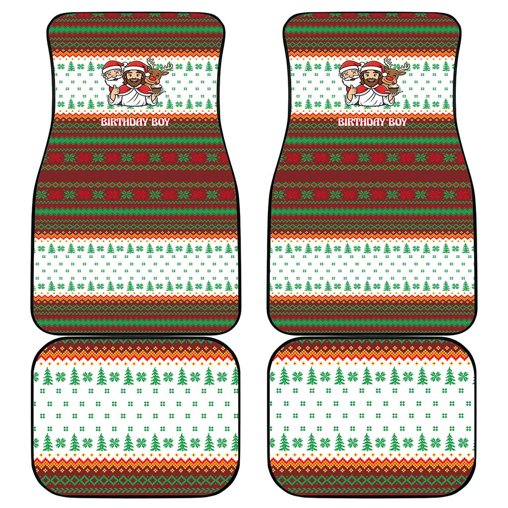 Christmas Jesus Birthday Boy Car Mats Xmas Holiday Patterns - Wonder Print Shop