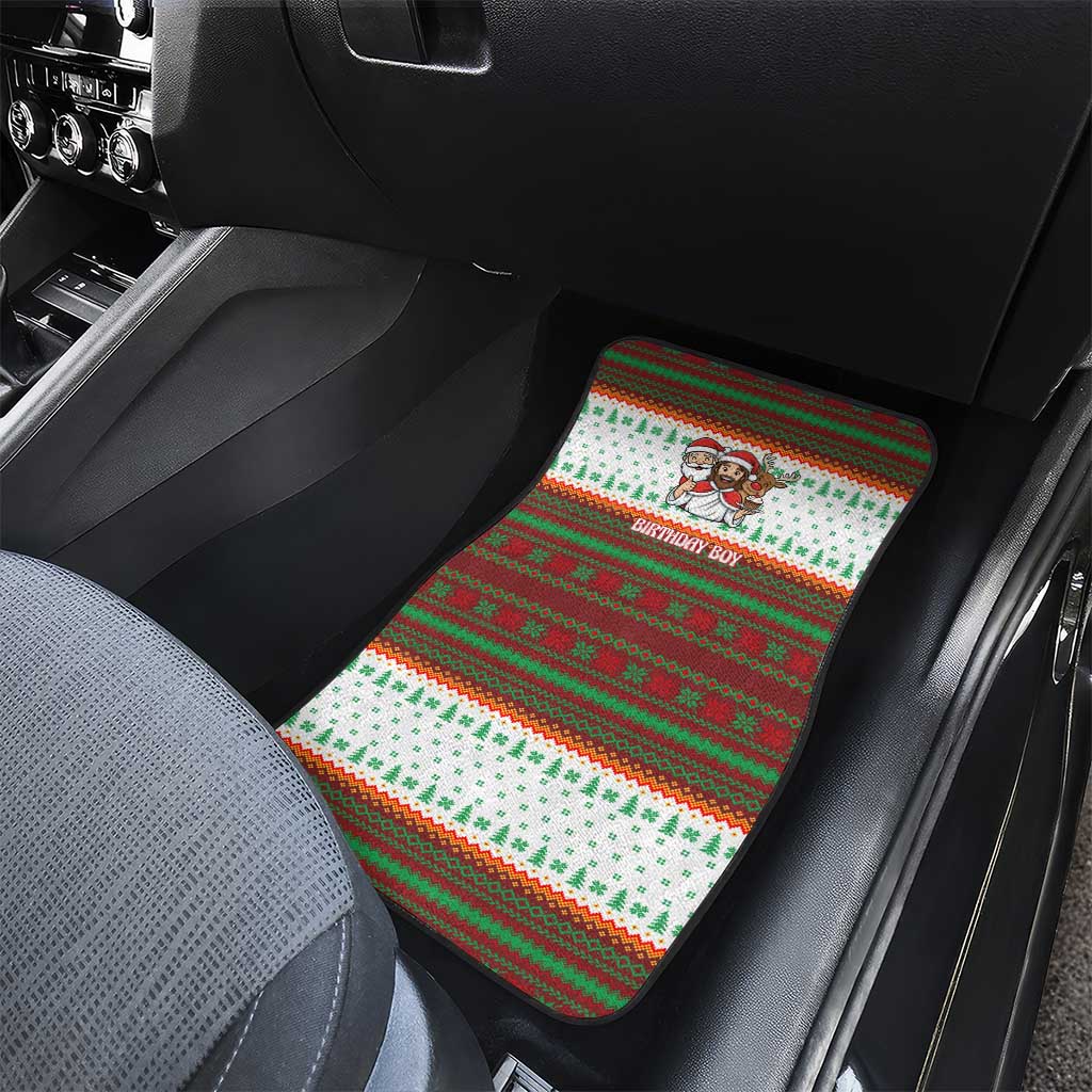 Christmas Jesus Birthday Boy Car Mats Xmas Holiday Patterns - Wonder Print Shop