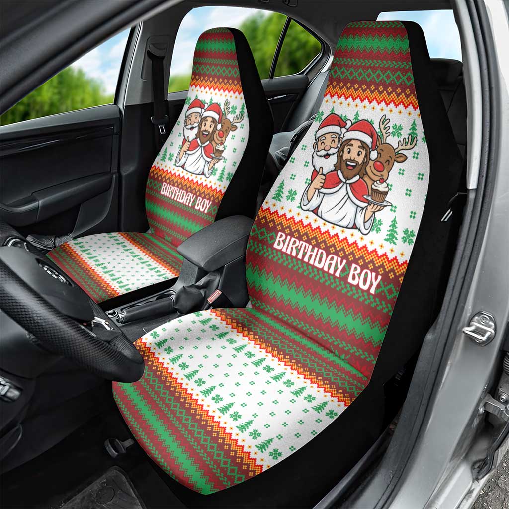 Christmas Jesus Birthday Boy Car Seat Cover Xmas Holiday Patterns - Wonder Print Shop
