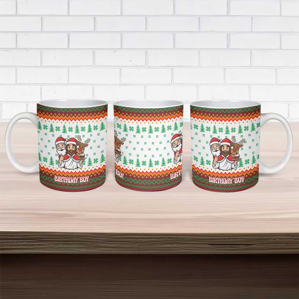 Christmas Jesus Birthday Boy Ceramic Mug Xmas Holiday Patterns - Wonder Print Shop
